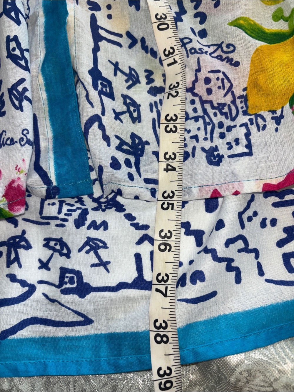 ANTICA SARTORIA NWTS MULTICOLORED COTTON BUTTON DOWN DRESS WITH POCKETS ONE SIZE - Picture 10 of 10